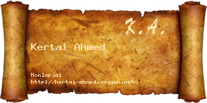 Kertai Ahmed névjegykártya